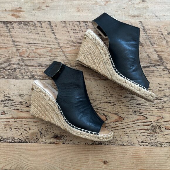 Black Wedge Sandals - Picture 3 of 9